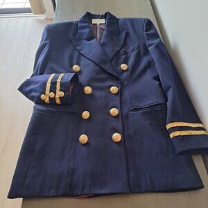 Vintage VERTIGO pour la Ville Paris Wool Navy Blue Jacket Made in France Size S